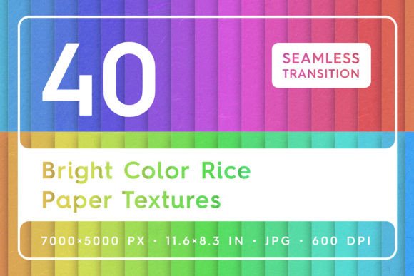 40 Bright Color Rice Paper Textures: Vibrant Handmade Layers for Your Projects