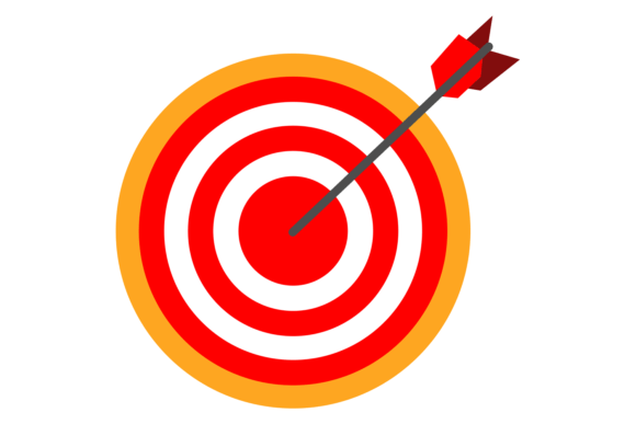 Arrow Aim Board. Bullseye Icon. Color Ta: A Visual Toolkit for Focused Design