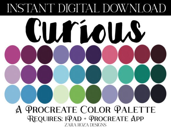 Curious Procreate Color Palette: A Boho Rainbow for Digital Artists