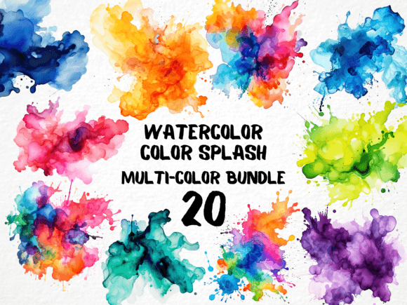 Elevate Your Designs with Watercolor Color Splash Clipart