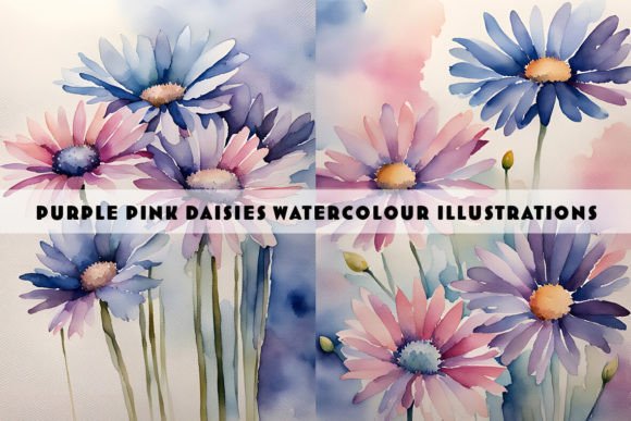 Exploring the Pink & Purple Daisies Watercolour Duo