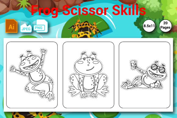 Frog Scissor Skills Color Pages: Building Fine Motor Control