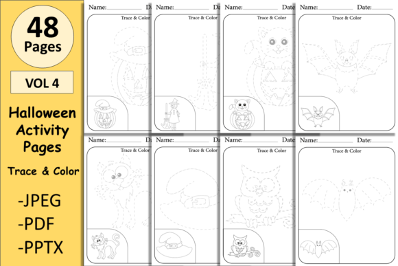 Halloween Activity Pages Trace and Color: A Complete Educational Toolkit