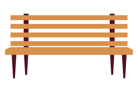Park Bench Color Icon: A Garden Wooden Sea for Modern Design