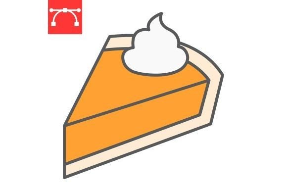 Pumpkin Pie Color Line Icon: A Festive Design Asset