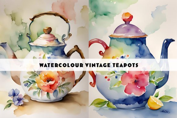 Timeless Charm: Using Vintage Tea Pots Watercolour in Your Projects