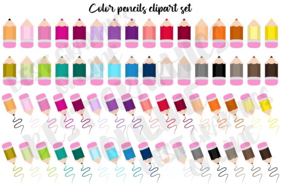 Unlock Creative Potential with the School Color Pencil Clipart Set