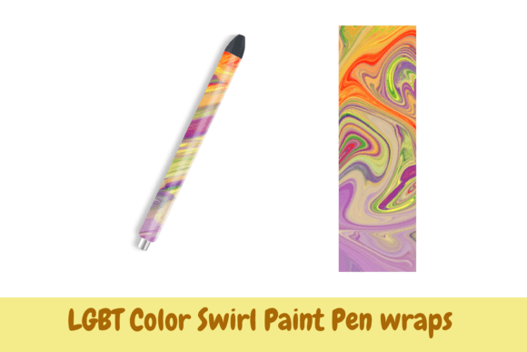 Unlock Vibrant Branding with LGBT Color Swirl Paint Pen Wrap PNG