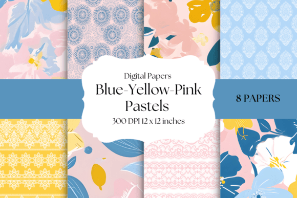 Unlock Whimsical Elegance with Pastel Color Floral Digital Papers