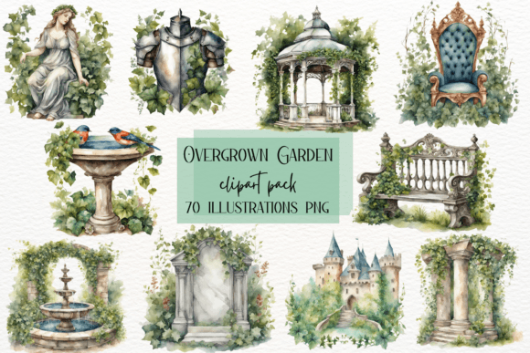 Watercolour Secret Garden Clipart: A Digital Toolkit for Enchanting Designs