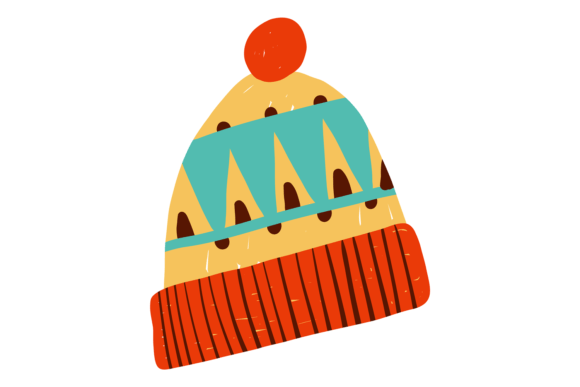 Winter Hat Icon: Cute Patterned Color Wool Cap Charm